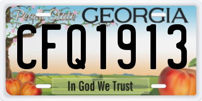 GA license plate CFQ1913