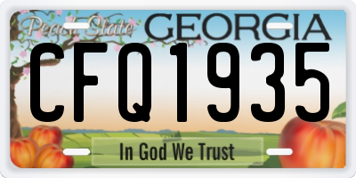 GA license plate CFQ1935