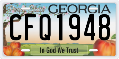 GA license plate CFQ1948