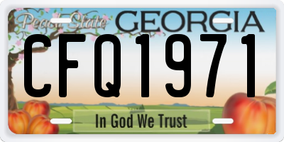 GA license plate CFQ1971