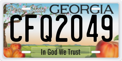 GA license plate CFQ2049