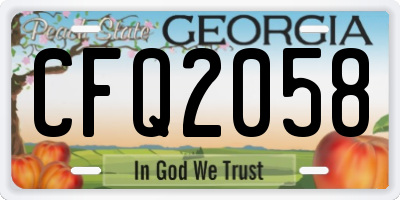 GA license plate CFQ2058
