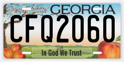 GA license plate CFQ2060