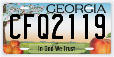 GA license plate CFQ2119