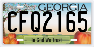 GA license plate CFQ2165