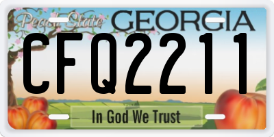 GA license plate CFQ2211