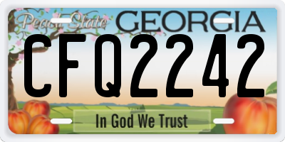 GA license plate CFQ2242