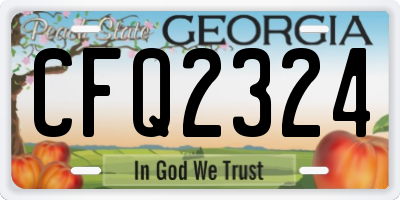 GA license plate CFQ2324