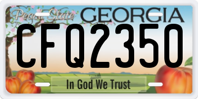 GA license plate CFQ2350