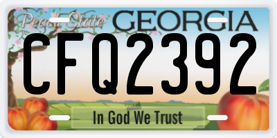 GA license plate CFQ2392