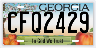 GA license plate CFQ2429