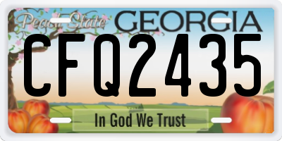 GA license plate CFQ2435