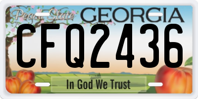 GA license plate CFQ2436