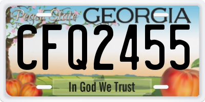 GA license plate CFQ2455