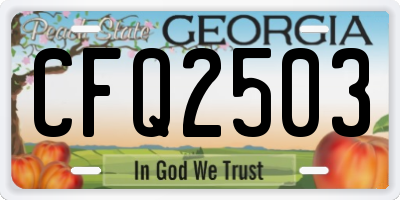GA license plate CFQ2503
