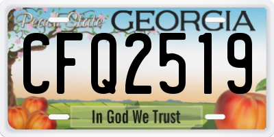 GA license plate CFQ2519
