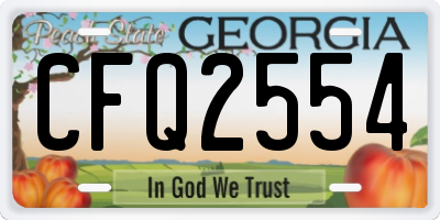 GA license plate CFQ2554