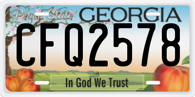 GA license plate CFQ2578