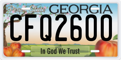 GA license plate CFQ2600