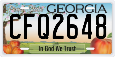 GA license plate CFQ2648