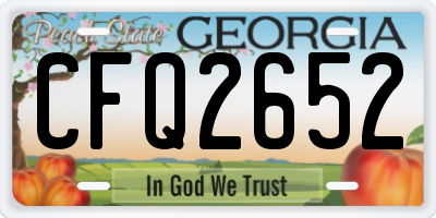 GA license plate CFQ2652