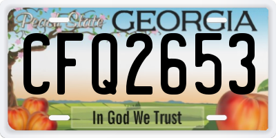 GA license plate CFQ2653