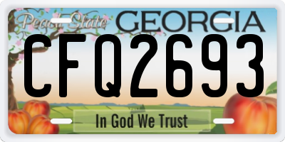 GA license plate CFQ2693