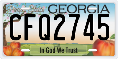 GA license plate CFQ2745