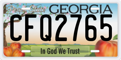 GA license plate CFQ2765
