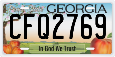 GA license plate CFQ2769