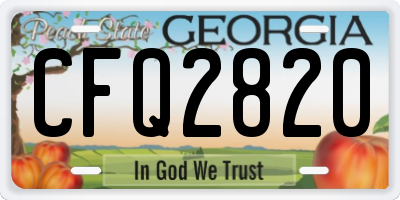 GA license plate CFQ2820