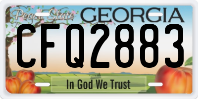 GA license plate CFQ2883