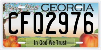 GA license plate CFQ2976