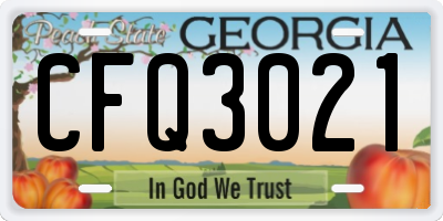 GA license plate CFQ3021