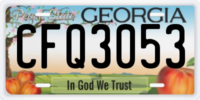 GA license plate CFQ3053