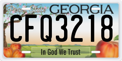 GA license plate CFQ3218