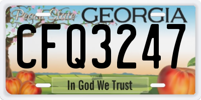 GA license plate CFQ3247