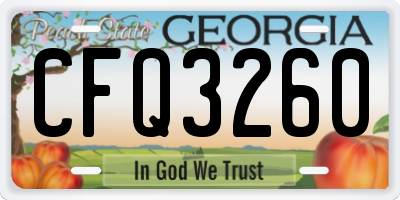 GA license plate CFQ3260