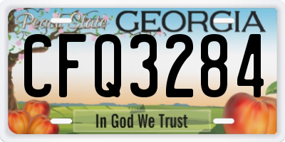 GA license plate CFQ3284