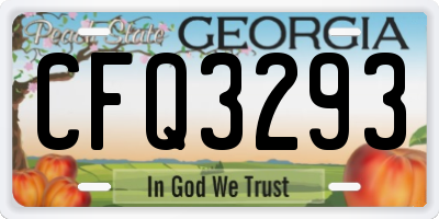 GA license plate CFQ3293