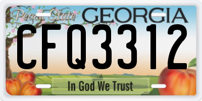 GA license plate CFQ3312