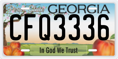 GA license plate CFQ3336
