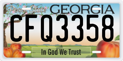 GA license plate CFQ3358