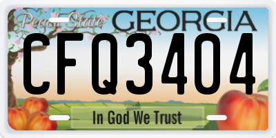 GA license plate CFQ3404