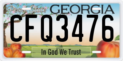 GA license plate CFQ3476