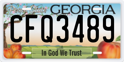 GA license plate CFQ3489