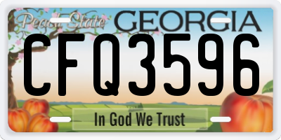 GA license plate CFQ3596