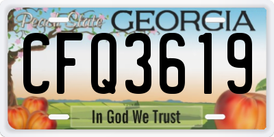 GA license plate CFQ3619
