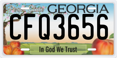 GA license plate CFQ3656