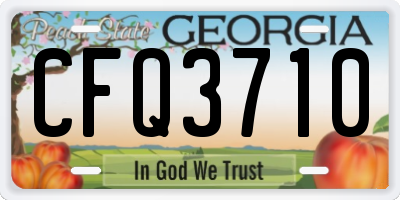 GA license plate CFQ3710